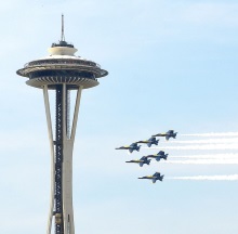 Space Needle & Navy Blue Angels